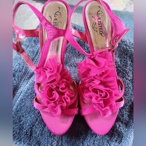 Unlisted A Kenneth Cole Production, Pink Rose flower design, 7.5 womens shoe